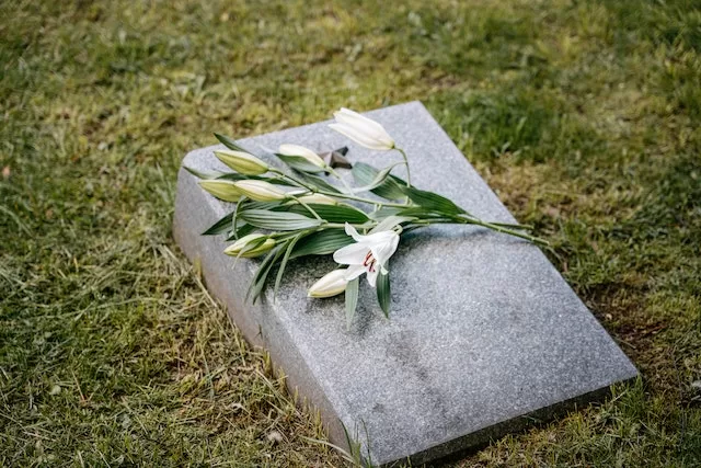 White lilies as funeral flowers