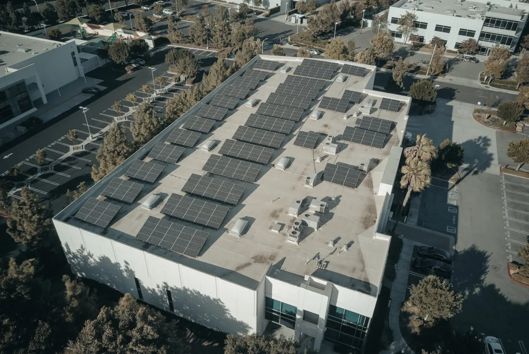 solar panels on a rooftop