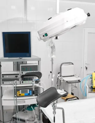room in hospital with all types of medical equipment