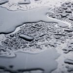 water drops on a waterproof surface
