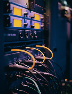 organized cable management system with server rack cables