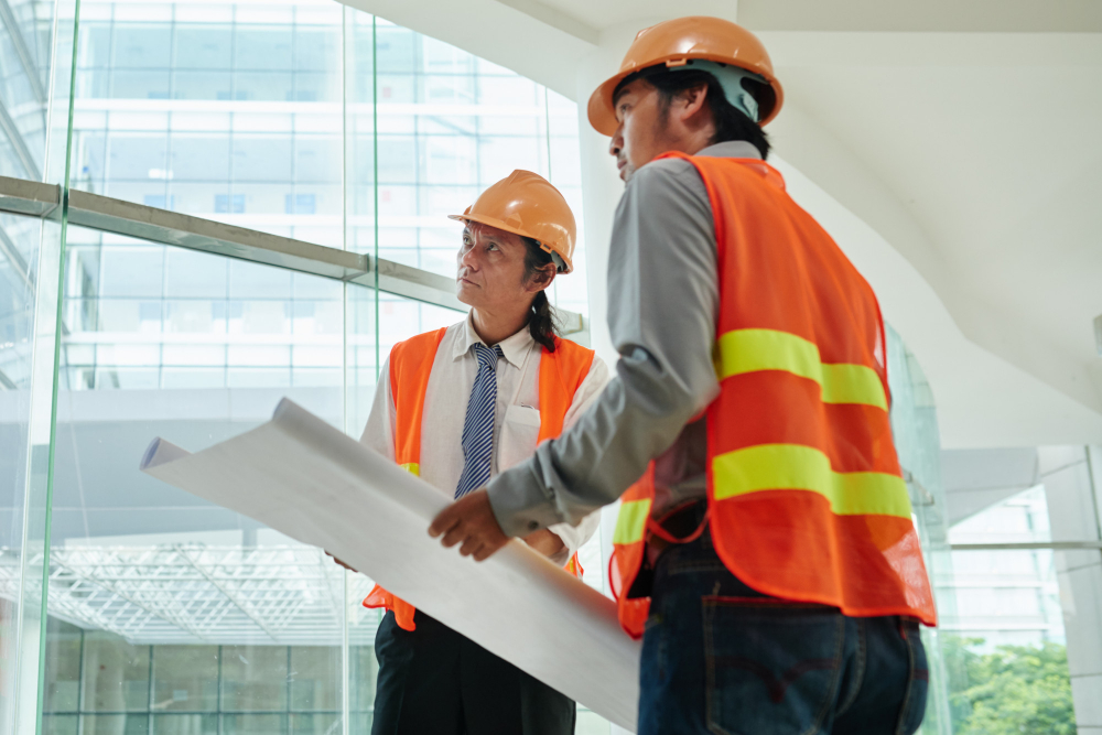 a construction consultant doing work in a building