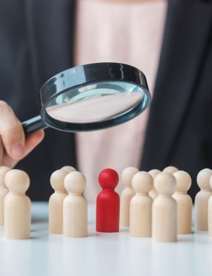 Woman from hr consulting agency providing recruitment agency service