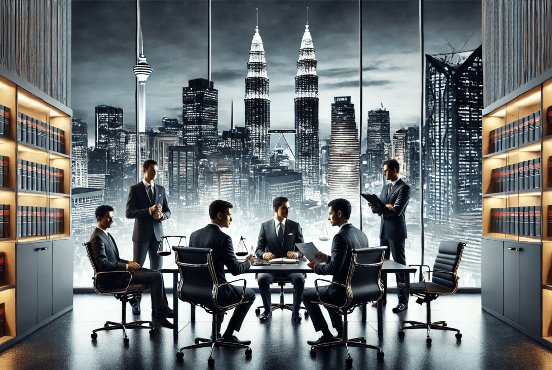 Corporate law firm in Kuala Lumpur with lawyers discussing business strategies