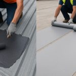 Liquid waterproofing membrane application and sheet waterproof membrane for roof installation on construction surfaces