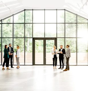 A group of people evaluating a top event space in Subang Jaya.
