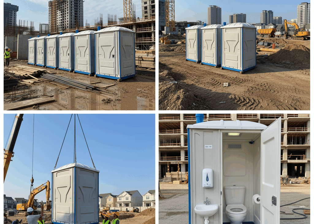Portable Toilet Cabins at Construction Sites