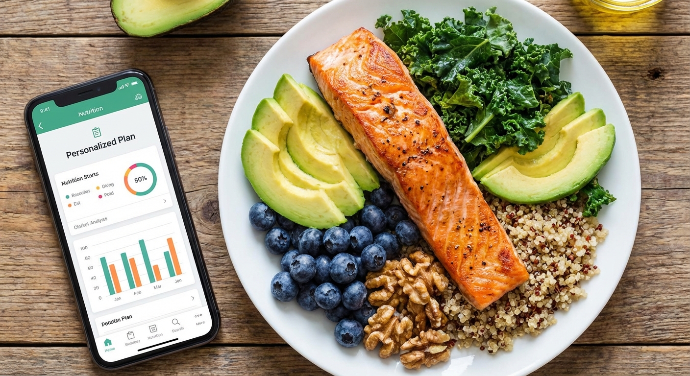 A vibrant, healthy meal representing the trend of smart nutrition solutions.