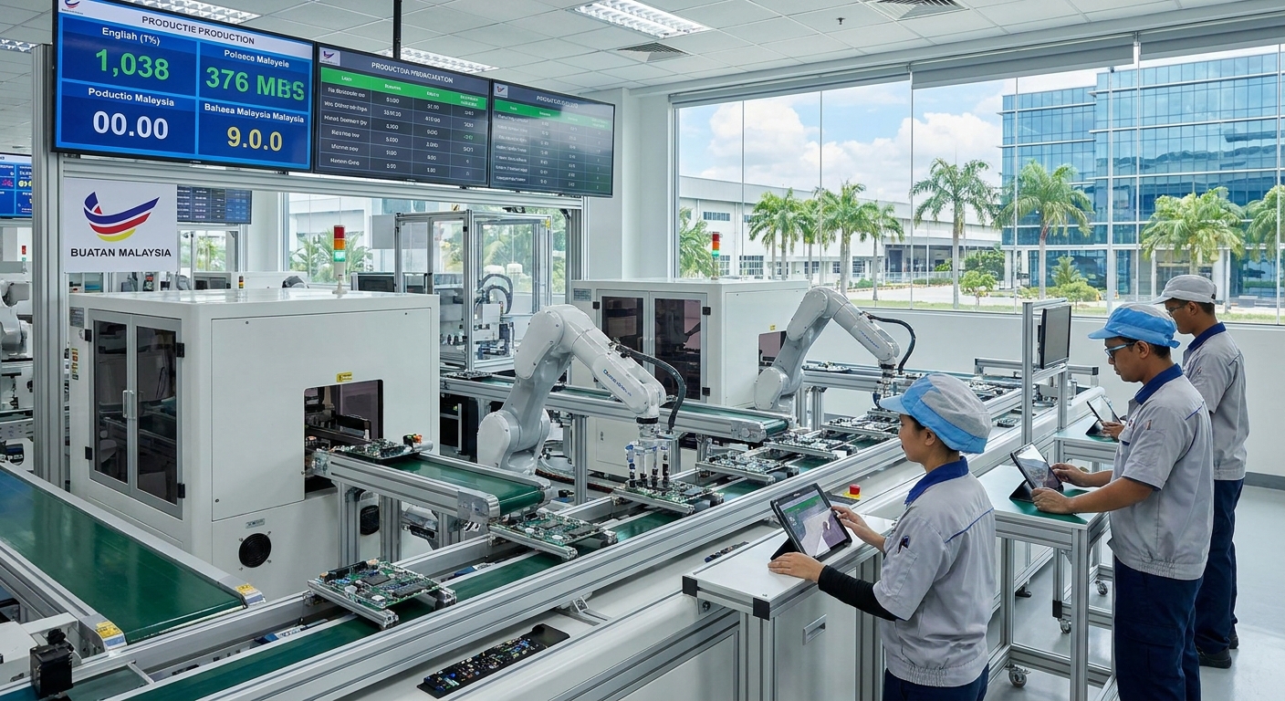 Factory floor showing modern manufacturing processes in Malaysia.
